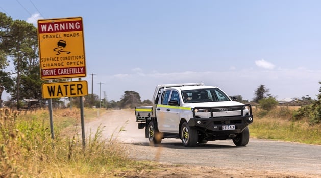 Toyota HiLux BEV side profile view