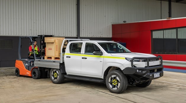 Toyota HiLux BEV on outback road